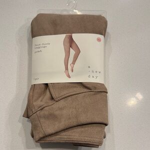 A New Day Womans Faux-Suede Leggings in Brown